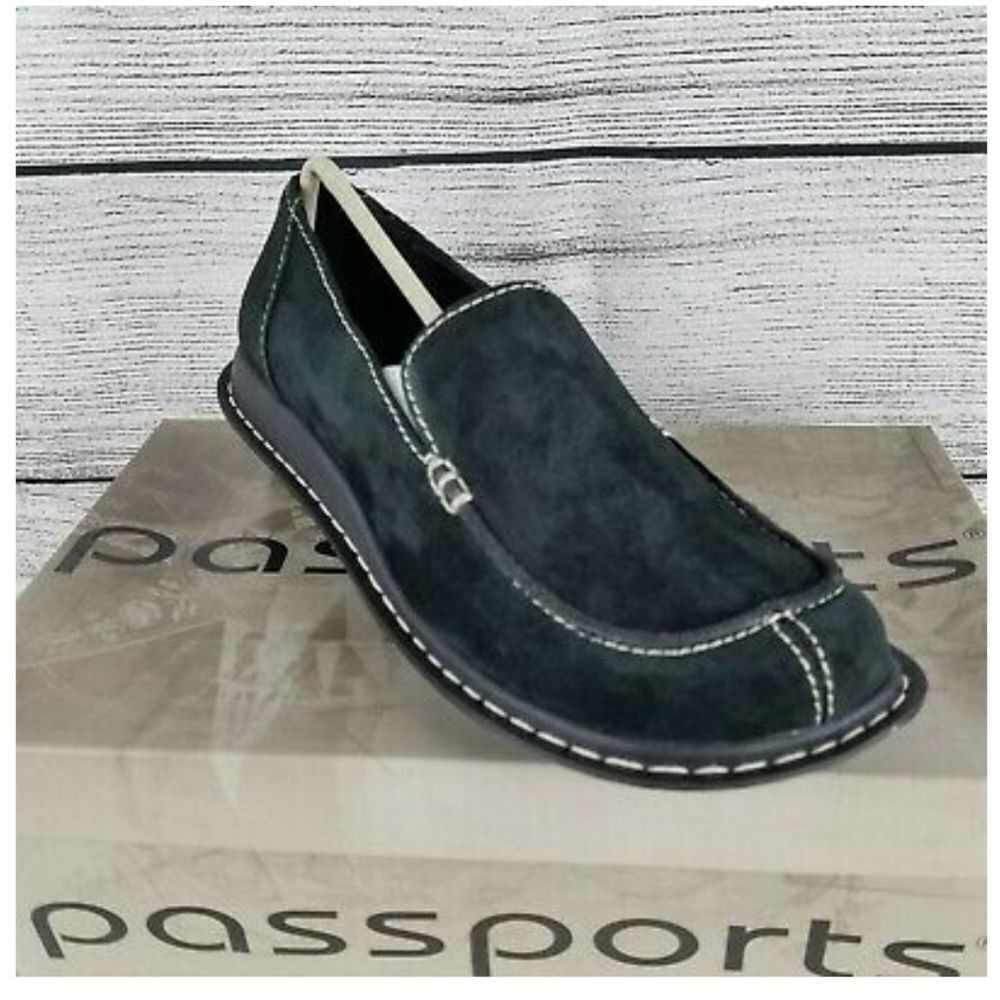 Passports Suede Leather Loafers - Picture 2 of 8